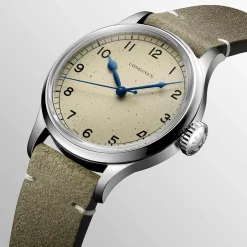 Best Orologio Longines Heritage Military Automatico Argento Pelle Verde 38,5 mm Uomo Orologi Longines Uomo