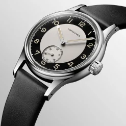 Sale Orologio Longines Heritage Classic Tuxedo Automatico Nero Pelle Nera 38,50 mm Uomo Orologi Longines Uomo