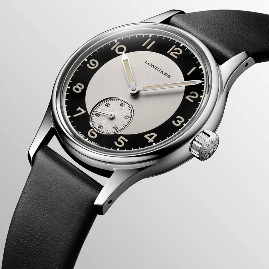 Sale Orologio Longines Heritage Classic Tuxedo Automatico Nero Pelle Nera 38,50 mm Uomo Orologi Longines Uomo