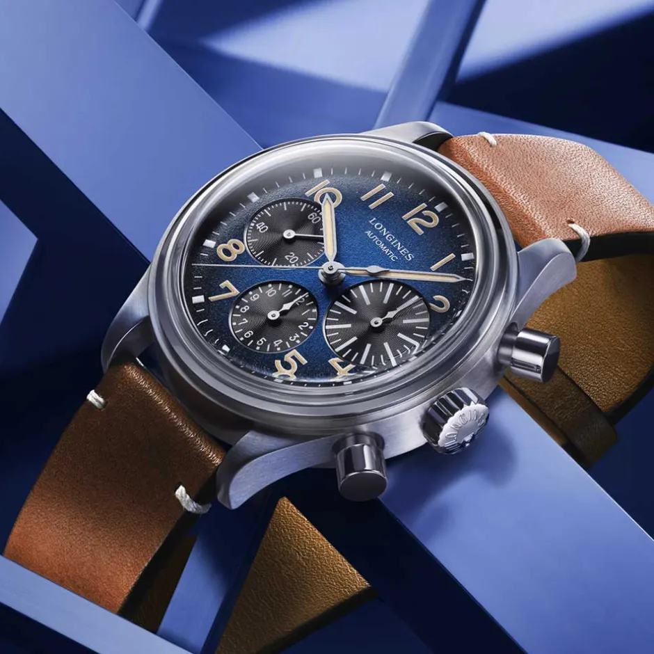 Clearance Orologio Longines Heritage Avigation Bigeye Titanium Cronografo Blu 41 mm Donna Orologi Longines Donna | Orologi Longines Uomo