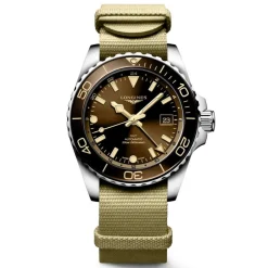 Fashion Orologio Longines Hydroconquest GMT Nato Marrone 41 mm Uomo Orologi Longines Uomo
