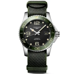 New Orologio Longines Hydroconquest Automatico Verde Nato 41 mm Uomo Orologi Longines Uomo