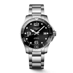Clearance Orologio Longines Hydroconquest Automatico Acciaio Nero 39 mm Uomo Orologi Longines Uomo
