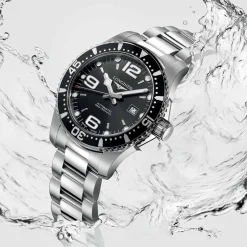 Clearance Orologio Longines Hydroconquest Automatico Nero Ghiera Acciaio 44 mm Uomo Orologi Longines Uomo
