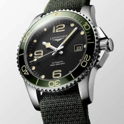 New Orologio Longines Hydroconquest Automatico Verde Nato 41 mm Uomo Orologi Longines Uomo