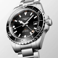 Fashion Orologio Longines Hydroconquest GMT Nero 43 mm Uomo Orologi Longines Uomo