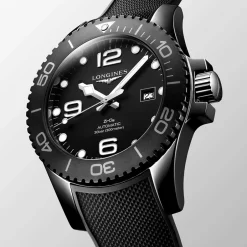 Clearance Orologio Longines Hydroconquest Automatico Nero Caucciù 43 mm Uomo Orologi Longines Uomo