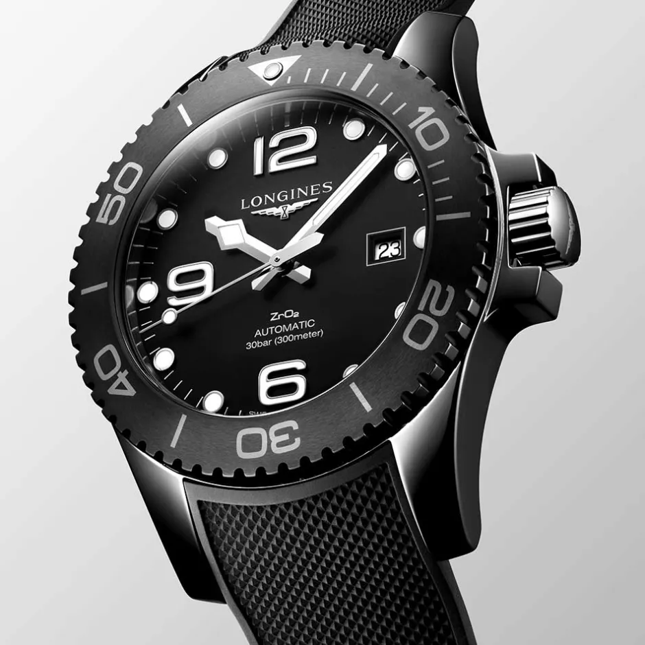 Clearance Orologio Longines Hydroconquest Automatico Nero Caucciù 43 mm Uomo Orologi Longines Uomo