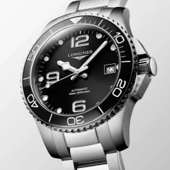 Clearance Orologio Longines Hydroconquest Automatico Acciaio Nero 39 mm Uomo Orologi Longines Uomo