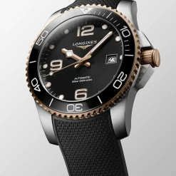 Outlet Orologio Longines Hydroconquest Nero Caucciu Automatico 41 mm Uomo Orologi Longines Uomo