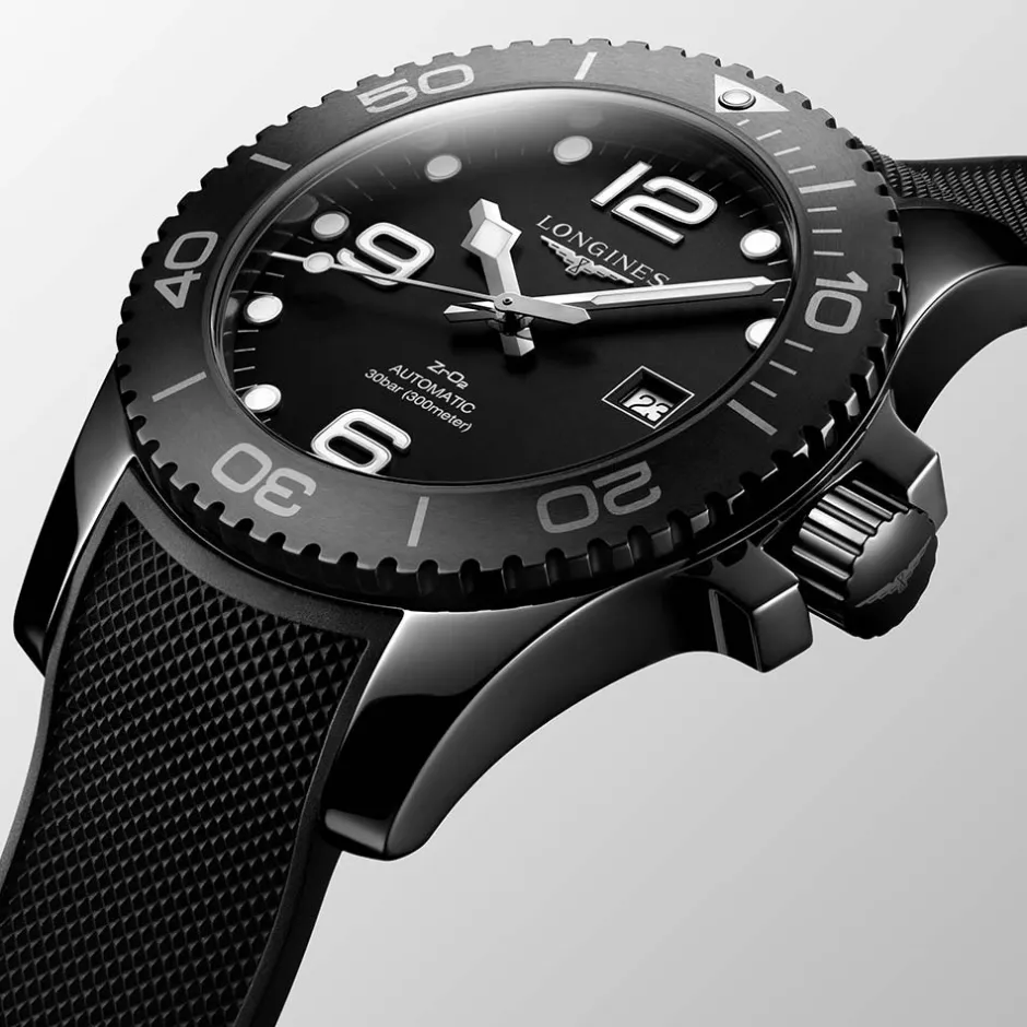 Clearance Orologio Longines Hydroconquest Automatico Nero Caucciù 43 mm Uomo Orologi Longines Uomo