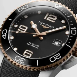 Outlet Orologio Longines Hydroconquest Nero Caucciu Automatico 41 mm Uomo Orologi Longines Uomo