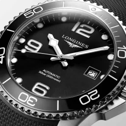 Outlet Orologio Longines Hydroconquest Nero Caucciu Automatico 39 mm Uomo Orologi Longines Uomo