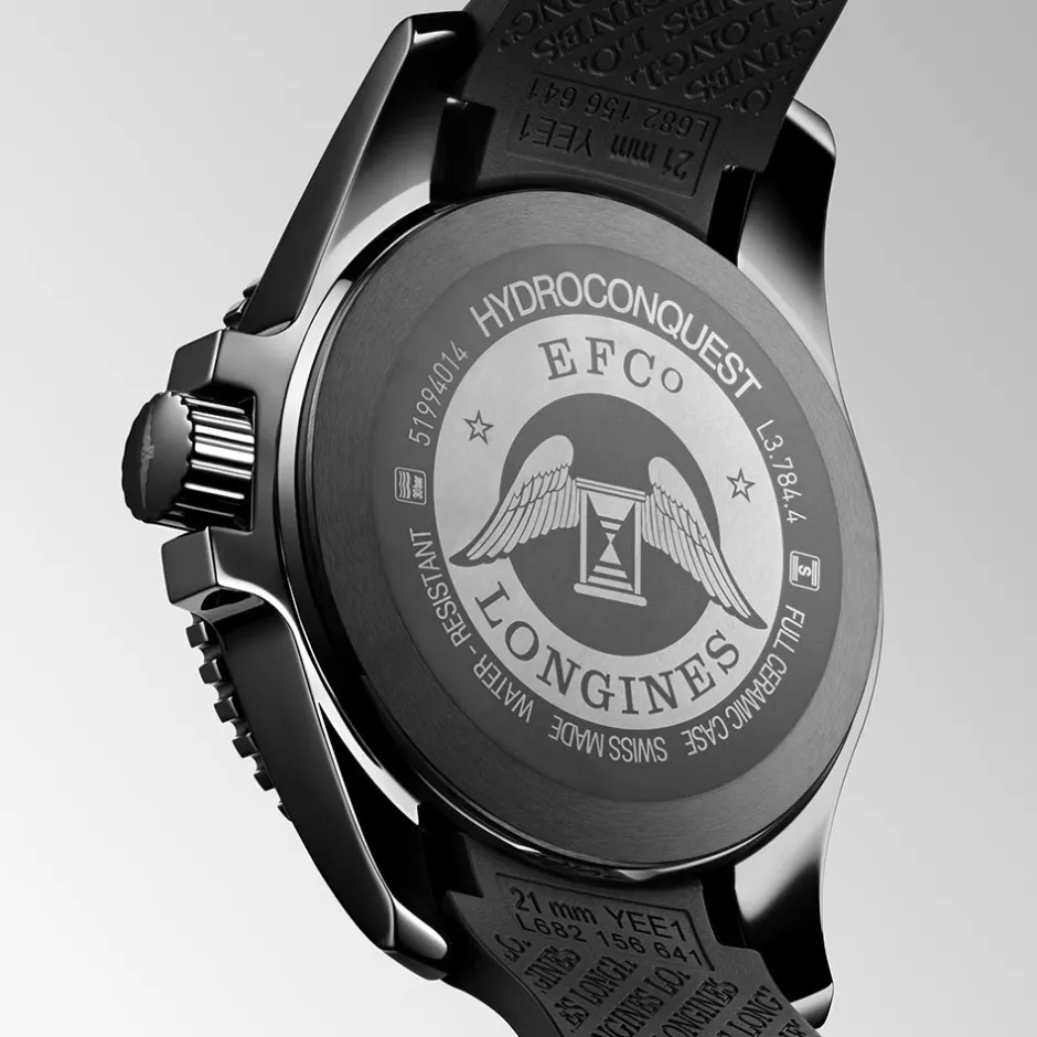 Clearance Orologio Longines Hydroconquest Automatico Nero Caucciù 43 mm Uomo Orologi Longines Uomo