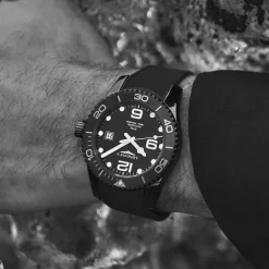 Clearance Orologio Longines Hydroconquest Automatico Nero Caucciù 43 mm Uomo Orologi Longines Uomo