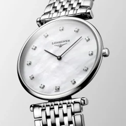 New Orologio Longines La Grande Classique Acciaio Diamanti Madreperla Quarzo 34 mm Donna Orologi Longines Donna