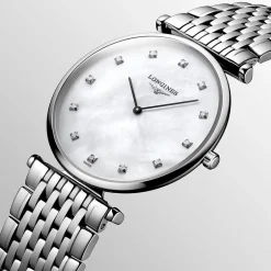 New Orologio Longines La Grande Classique Acciaio Diamanti Madreperla Quarzo 34 mm Donna Orologi Longines Donna