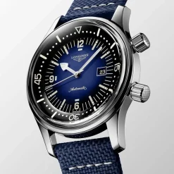 Sale Orologio Longines Legend Diver Automatico Acciaio Blu Pelle Blu 36 mm Donna Orologi Longines Donna | Orologi Longines Uomo