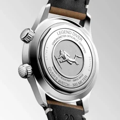 Clearance Orologio Longines Legend Diver Nero Pelle Automatico 39 mm Donna Orologi Longines Donna | Orologi Longines Uomo
