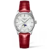 Discount Orologio Longines Master Collection Automatico Acciaio Bianco Pelle Rossa 34 mm Donna Orologi Longines Donna | Outlet Orologi
