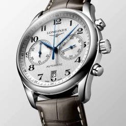 Sale Orologio Longines Master Collection Automatico Argento Pelle Marrone 40 mm Uomo Orologi Longines Uomo