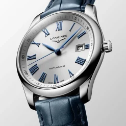 Online Orologio Longines Master Collection Automatico Argento Pelle Blu 40 mm Uomo Orologi Longines Uomo