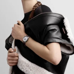 Outlet Orologio Longines Master Collection Automatico Argento Pelle Marrone 34 mm Donna Orologi Longines Donna