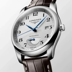Outlet Orologio Longines Master Collection Automatico Power Reserve Pelle Marrone 40 mm Uomo Orologi Longines Uomo