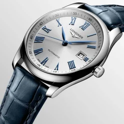Online Orologio Longines Master Collection Automatico Argento Pelle Blu 40 mm Uomo Orologi Longines Uomo