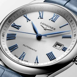 Online Orologio Longines Master Collection Automatico Argento Pelle Blu 40 mm Uomo Orologi Longines Uomo
