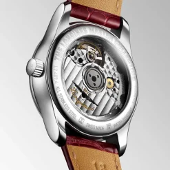 Discount Orologio Longines Master Collection Automatico Acciaio Bianco Pelle Rossa 34 mm Donna Orologi Longines Donna | Outlet Orologi