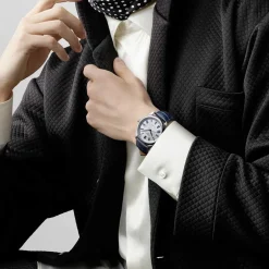 Online Orologio Longines Master Collection Automatico Argento Pelle Blu 40 mm Uomo Orologi Longines Uomo