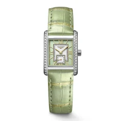 Outlet Orologio Longines Mini Dolcevita Quartz Verde con Diamanti 21,5 x 29 mm Donna Orologi Longines Donna