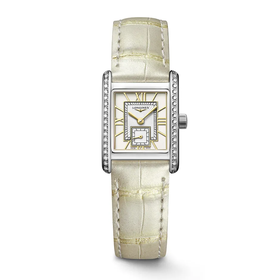 Clearance Orologio Longines Mini Dolcevita Quartz Avorio con Diamanti 21,5 x 29 mm Donna Orologi Longines Donna