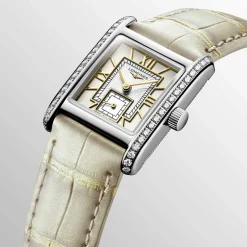Clearance Orologio Longines Mini Dolcevita Quartz Avorio con Diamanti 21,5 x 29 mm Donna Orologi Longines Donna