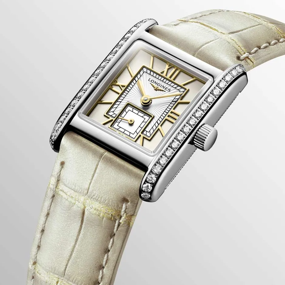 Clearance Orologio Longines Mini Dolcevita Quartz Avorio con Diamanti 21,5 x 29 mm Donna Orologi Longines Donna