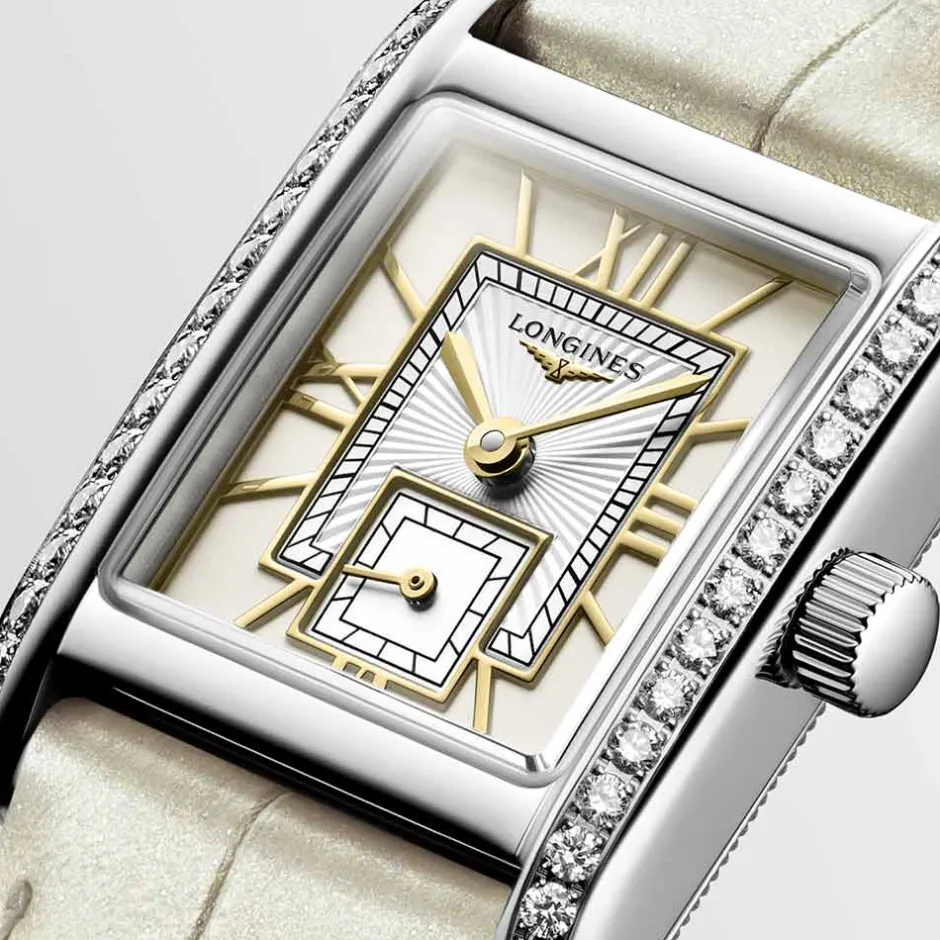 Clearance Orologio Longines Mini Dolcevita Quartz Avorio con Diamanti 21,5 x 29 mm Donna Orologi Longines Donna
