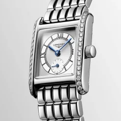 Fashion Orologio Longines Mini Dolcevita Quartz Argento con Diamanti 21,5 x 29 mm Donna Orologi Longines Donna | Outlet Orologi