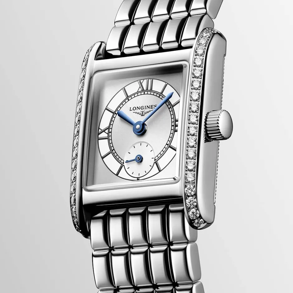 Fashion Orologio Longines Mini Dolcevita Quartz Argento con Diamanti 21,5 x 29 mm Donna Orologi Longines Donna | Outlet Orologi
