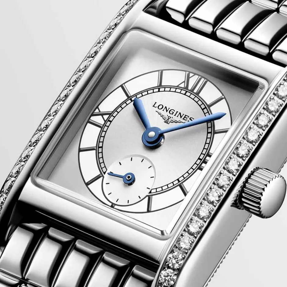 Fashion Orologio Longines Mini Dolcevita Quartz Argento con Diamanti 21,5 x 29 mm Donna Orologi Longines Donna | Outlet Orologi
