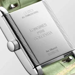 Outlet Orologio Longines Mini Dolcevita Quartz Verde con Diamanti 21,5 x 29 mm Donna Orologi Longines Donna