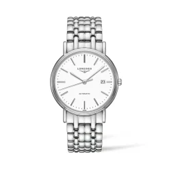 Online Orologio Longines Présence Bianco Automatico 38,5 mm Uomo Outlet Orologi