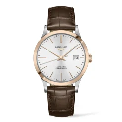Outlet Orologio Longines Record Automatico Pelle Marrone 40 mm Uomo Orologi Longines Uomo