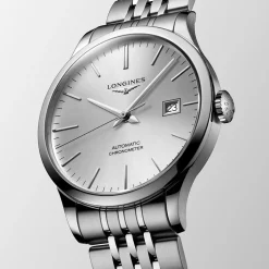 Sale Orologio Longines Record Collection Grigio Automatico Acciaio 40 mm Uomo Outlet Orologi