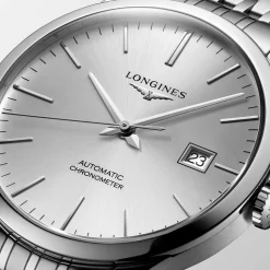 Sale Orologio Longines Record Collection Grigio Automatico Acciaio 40 mm Uomo Outlet Orologi