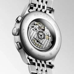 Outlet Orologio Longines Record Automatico Acciaio Nero Chronometro 40 mm Uomo Orologi Longines Uomo