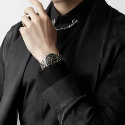 Outlet Orologio Longines Record Automatico Acciaio Nero Chronometro 40 mm Uomo Orologi Longines Uomo