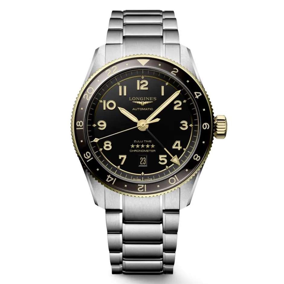 Outlet Orologio Longines Spirit Zulu Acciaio Oro Antracite 42 mm Uomo Orologi Longines Uomo