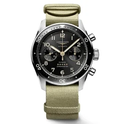 New Orologio Longines Spirit Flyback Acciaio Nero Nato Beige 42 mm Uomo Orologi Longines Uomo