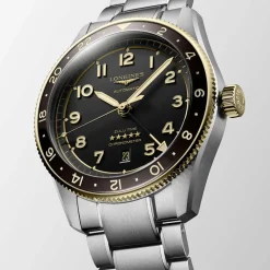 Outlet Orologio Longines Spirit Zulu Acciaio Oro Antracite 42 mm Uomo Orologi Longines Uomo
